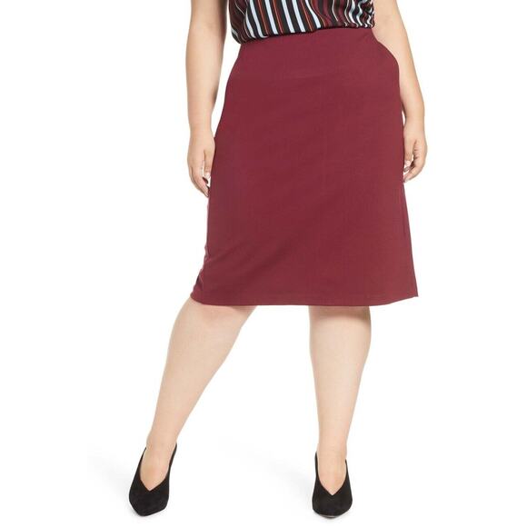 Halogen Dresses & Skirts - Halogen | NWT | XXL | Burgundy Field Ponte-Knit Stretchy Pull-On Pencil Skirt
